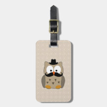 Owl with Moustache and Hat