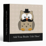 Owl with Moustache and Hat Binders