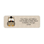 Owl with Moustache and Hat Return Address Labels