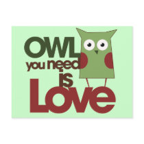Owl you need is love postcard