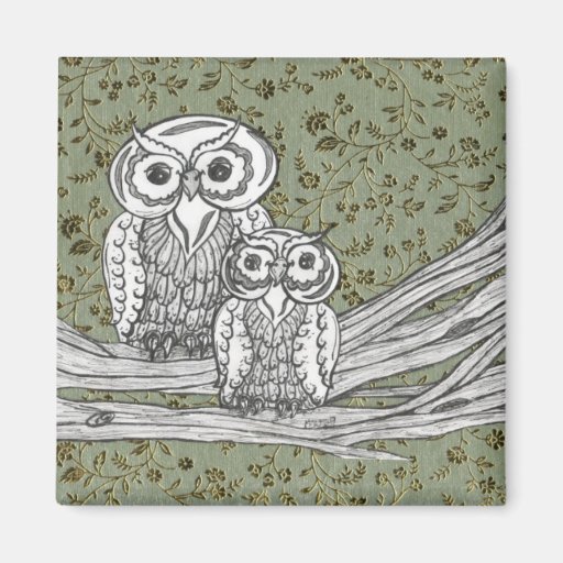 Owls 10 refrigerator magnet