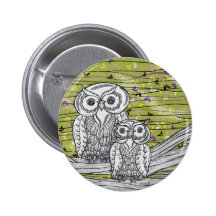 Owls and Butterflies 2 Button