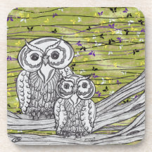 Owls and Butterflies 2 Coaster