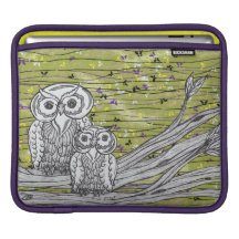 Owls and Butterflies 2 Rickshaw iPad Sleeves