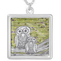 Owls and Butterflies Necklace