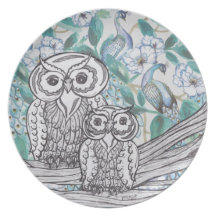 Owls and Peacocks 2 Plate