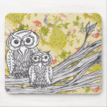Owls and Peacocks mousepad