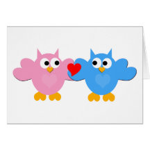 Owls in Love Cards