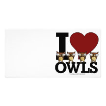 owls photo card template