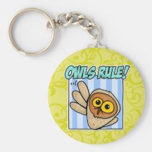 owls rule keychains