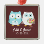 Owls Wedding Couple - Adorable Bride and Groom Ornament