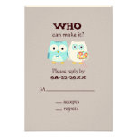 Owls Wedding RSVP - Cute Bride and Groom Personalized Invitations
