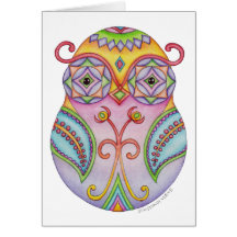 Owlushka Amethyst Greeting Card