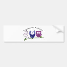 Owlways in my heart, cute Owl Gifts Bumper Stickers