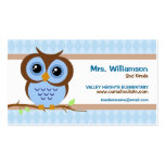 Owly Blue Teacher Business Cards