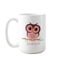 Owly Pink Personalized Mug