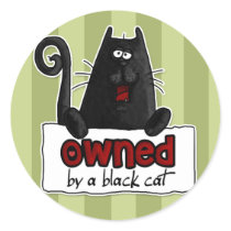 owned black cat stickers