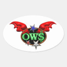 OWS Operation Wall Street Join the movement Oval Sticker