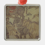 Oxen transporting water, Roman mosaic Christmas Tree Ornament