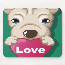 Oxygentees Dog Love Mouse Pad