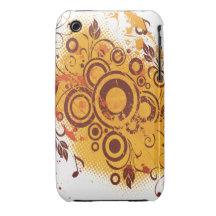 Oxygentees Grunge Floral Case-Mate iPhone 3 Case