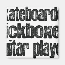 Oxygentees Kickboxer. Guitar Player Magnets