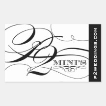 P2 Minis Black and white label with website Stickers
