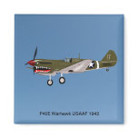 P40E Warhawk Fighter Refrigerator Magnet