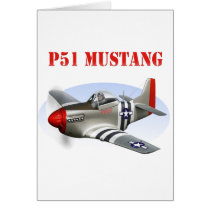 P51 Mustang Silver-Red Plane Cards