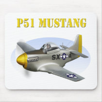 P51 Silver-Yellow Plane Mousepads