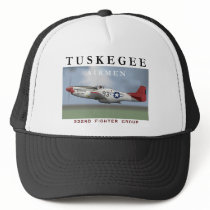 P51D Red Tail fighter flown by Tuskegee Airmen Mesh Hat