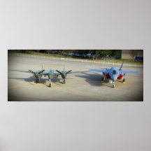 P-38 Lightning and  F-35 Lightning II Posters