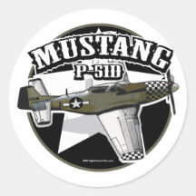 P-51D Mustang Round Stickers