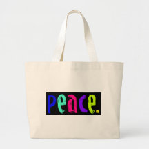 p-e-a-c-e canvas bags