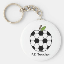 P.E. Teacher Keychain - Soccer Ball Apple keychains