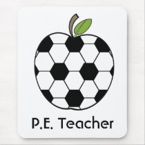 P.E. Teacher Soccer Ball Apple Mousepad mousepads