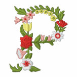 P floral monogram embroidered womens shirt