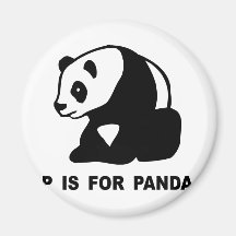 P is for Panda Fridge Magnet