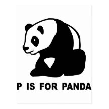 P is for Panda Postcard