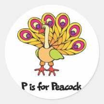 P Is For Peacock Stickers