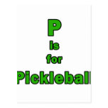 p is for pickleball green black.png postcard