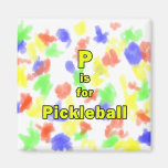 p is for pickleball yellow black.png refrigerator magnet