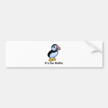 P is for Puffin Bumper Stickers