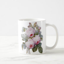 P.J. Redoute Bourbon Rose Coffee Mugs