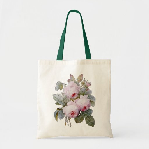 P.J. Redoute Bourbon Rose Tote Bags