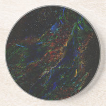 © P Wherrell Digital fine art peacock abstract Beverage Coaster