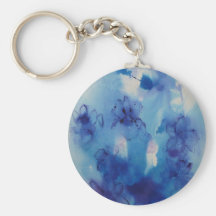 © P Wherrell Fine art painting blue irises Keychains