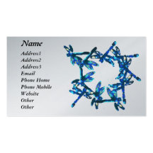 © P Wherrell Stylish platinum dragonflies luxury Business Cards