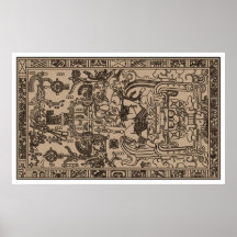Pacal's Sarcophagus - Ancient Mayan Carving Poster