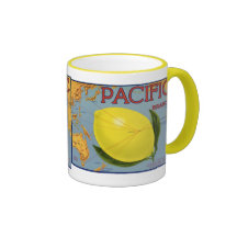 Pacific Citrus Lemon Vintage Fruit Crate Label Art Mug